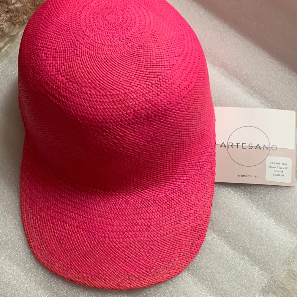 Artesano Women's Hot Pink Woven Visor Cap